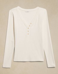 Женский лонгслив в рубчик Banana Republic 1159843885 (Молочный XXL)