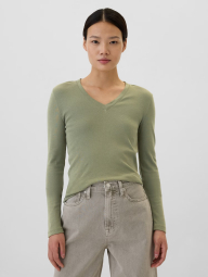 Базовый лонгслив GAP 1159844155 (Зеленый L)