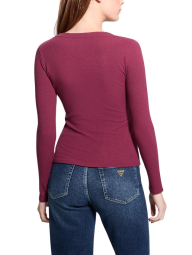 Женский лонгслив GUESS в рубчик 1159845447 (Бордовый XL)