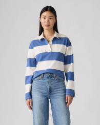 Женский лонгслив-поло Levi's в полоску 1159845686 (Голубой XL)