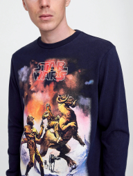 Чоловічий лонгслів із принтом Star Wars GAP 1159845881 (Синій XXXL)