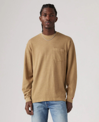 Чоловічий лонгслів Levi's з логотипом 1159847592 (Коричневий XXL)