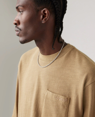 Чоловічий лонгслів Levi's з логотипом 1159847592 (Коричневий XXL)