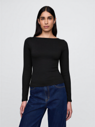 Женский лонгслив GAP с вырезом на спинке 1159847980 (Черный S)