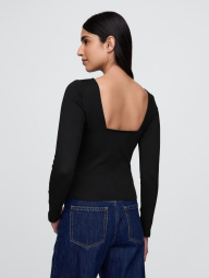 Женский лонгслив GAP с вырезом на спинке 1159847980 (Черный S)