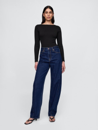 Женский лонгслив GAP с вырезом на спинке 1159848189 (Черный M)