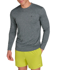 Чоловічий лонгслів-рашгард Calvin Klein із захистом від сонця UPF 40 1159849444 (Сірий XXL)