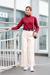 Флисовый лонгслив HEATTECH UNIQLO водолазка 1159850508 (Бордовый S)