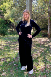 Велюровый лонгслив UNIQLO 1159850523 (Синий M)