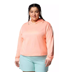 Женский лонгслив с капюшоном Columbia с защитой UPF 50 1159852065 (Оранжевый 3X)