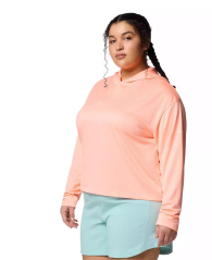 Женский лонгслив с капюшоном Columbia с защитой UPF 50 1159852065 (Оранжевый 3X)