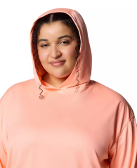 Женский лонгслив с капюшоном Columbia с защитой UPF 50 1159852065 (Оранжевый 3X)