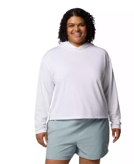 Женский лонгслив с капюшоном Columbia с защитой UPF 50 1159852127 (Белый 1X)