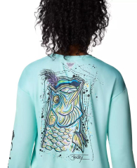 Женский лонгслив Columbia с защитой UPF 40 и влагоотводящей способностью 1159852143 (Бирюзовый L)