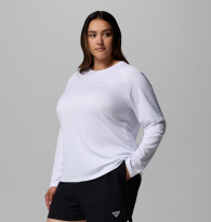 Женский лонгслив Columbia с защитой UPF 50 и влагоотводящей способностью 1159852158 (Белый 2X)