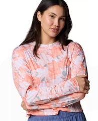 Женский лонгслив Columbia с защитой UPF 40 и влагоотводящей способностью 1159852763 (Оранжевый XL)