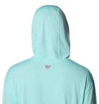 Женский лонгслив с капюшоном Columbia с защитой UPF 50 1159853453 (Бирюзовый S)