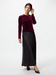 Велюровый лонгслив UNIQLO 1159853768 (Бордовый M)