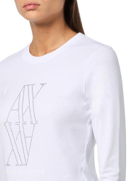 Женский лонгслив Armani Exchange с логотипом из страз 1159854993 (Белый S)