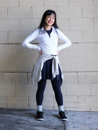 Женский укороченный лонгслив с технологией AIRism Uniqlo на полумолнии 1159855324 (Белый XS)