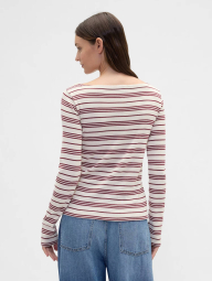 Женский лонгслив GAP в полоску 1159856457 (Молочный L)