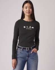 Женский лонгслив Levi's с принтом 1159856495 (Серый XS)