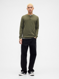 Чоловічий лонгслів GAP із вафельної тканини 1159856710 (Зелений L)