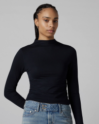 Женский лонгслив Levi's со сборками 1159857487 (Черный XS)