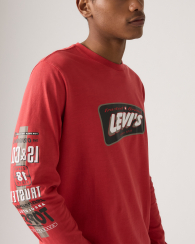 Чоловічий лонгслів Levi's з принтом 1159857623 (Червоний L)