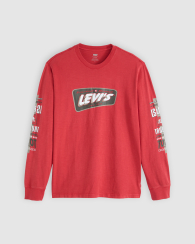 Чоловічий лонгслів Levi's з принтом 1159857623 (Червоний L)
