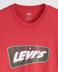 Чоловічий лонгслів Levi's з принтом 1159857623 (Червоний L)