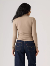 Женский лонгслив Levi's со сборками 1159857832 (Коричневый S)