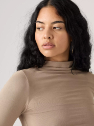 Женский лонгслив Levi's со сборками 1159857833 (Коричневый M)