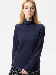 Флісовий лонгслів HEATTECH UNIQLO водолазка 1159857872 (Синій M)