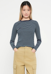 Чоловічий лонгслів GAP в рубчик 1159857935 (Синій/Зелений L)