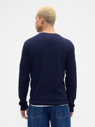 Мужской лонгслив GAP из вафельной ткани 1159857994 (Синий XL)