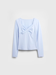 Жіночий лонгслів GAP з фігурним вирізом 1159858172 (Блакитний XS)