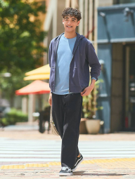 Однотонний лонгслів UNIQLO 1159858335 (Блакитний M)