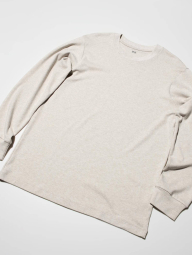 Однотонний лонгслів UNIQLO 1159858340 (Бежевий S)