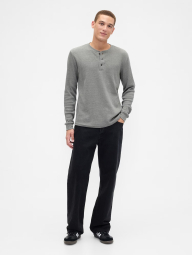 Чоловічий лонгслів GAP із вафельної тканини 1159858753 (Сірий XL)