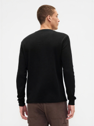 Мужской лонгслив GAP из вафельной ткани 1159858774 (Черный S)