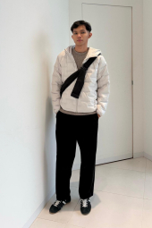 Мужской вязаный флисовый лонгслив UNIQLO 1159859165 (Бежевый 3XL)