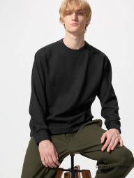 Мужской вязаный флисовый лонгслив UNIQLO 1159859671 (Черный XXL)