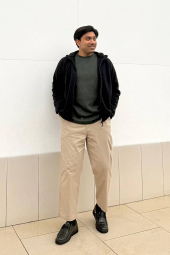 Мужской вязаный флисовый лонгслив UNIQLO 1159860708 (Зеленый M)
