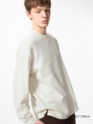 Мужской вязаный флисовый лонгслив UNIQLO 1159860748 (Молочный 3XL)