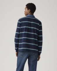 Чоловічий лонгслів-поло Levi's з коміром 1159862363 (Синій M)
