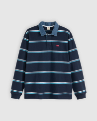 Мужской лонгслив-поло Levi's с контрастным воротником 1159862341 (Синий L)