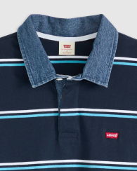 Мужской лонгслив-поло Levi's с контрастным воротником 1159862341 (Синий L)