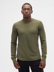 Мужской лонгслив GAP из вафельной ткани 1159862804 (Зеленый XXL)