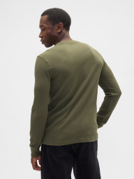 Мужской лонгслив GAP из вафельной ткани 1159862804 (Зеленый XXL)